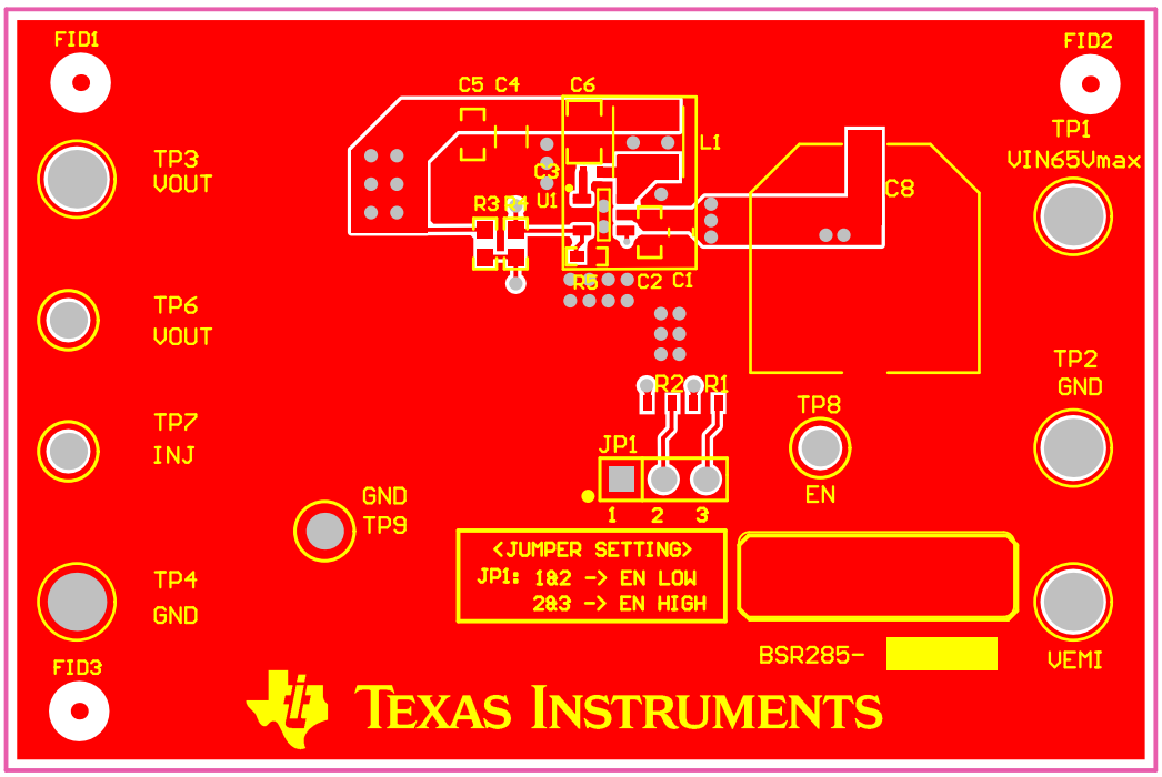 LMR51603EVM 頂層銅（頂視圖）