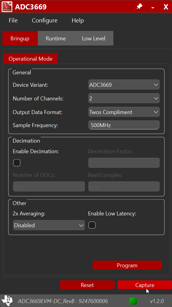 ADC3669EVM-DC 使用 ADC3669 GUI 采集 ADC 數(shù)據(jù)