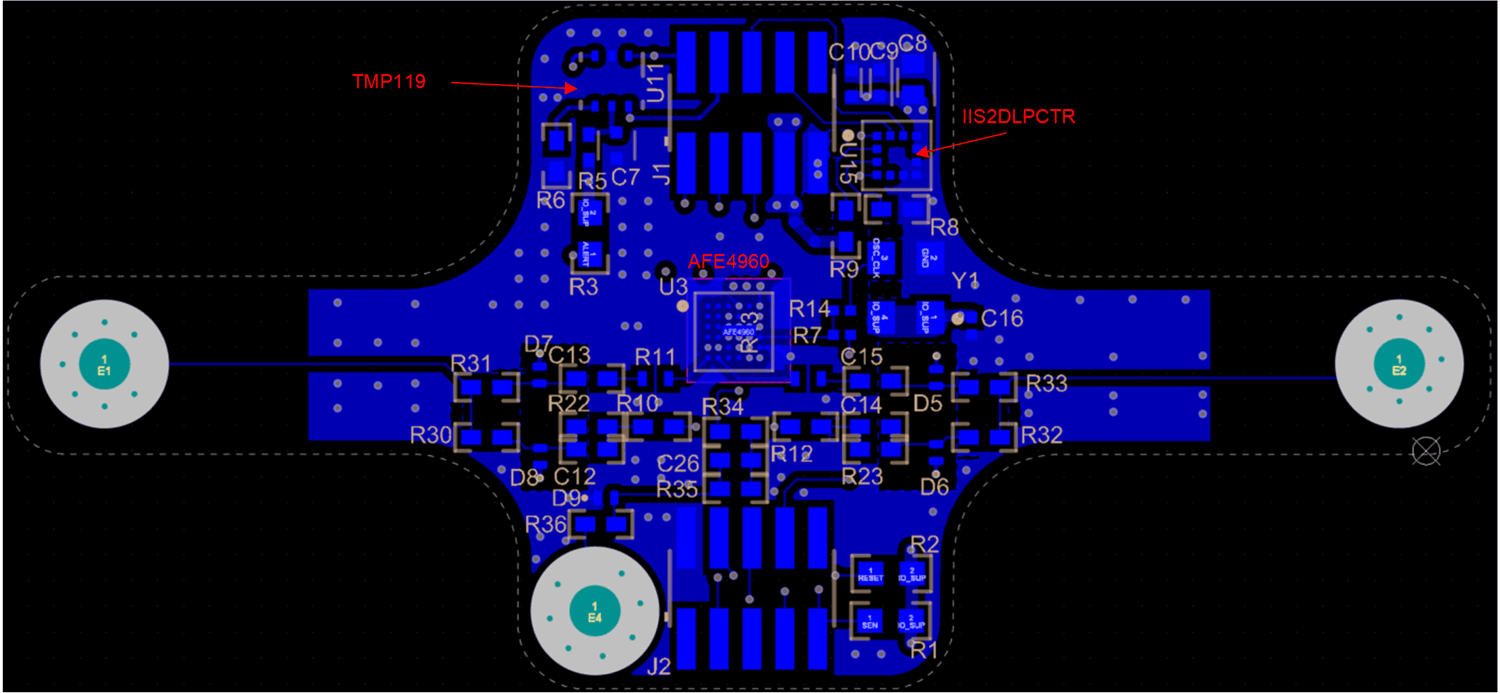 TIDA-010270 傳感器板底層的布局
