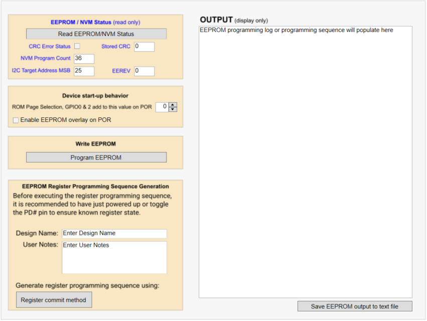 LMK5C33414AEVM EEPROM 頁面