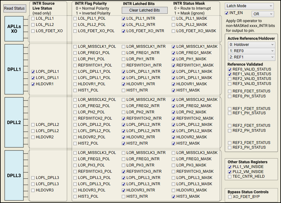 LMK5C33414AEVM 讀取狀態(tài)位