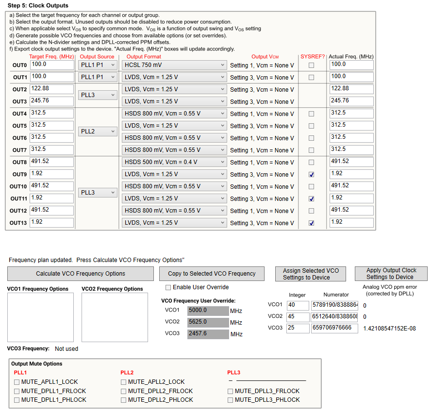 LMK5C33414AEVM 第 5 步：時(shí)鐘輸出