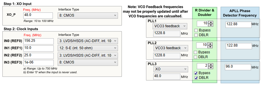 LMK5C33414AEVM 第 1 步和第 2 步：XO 輸入和時鐘輸入