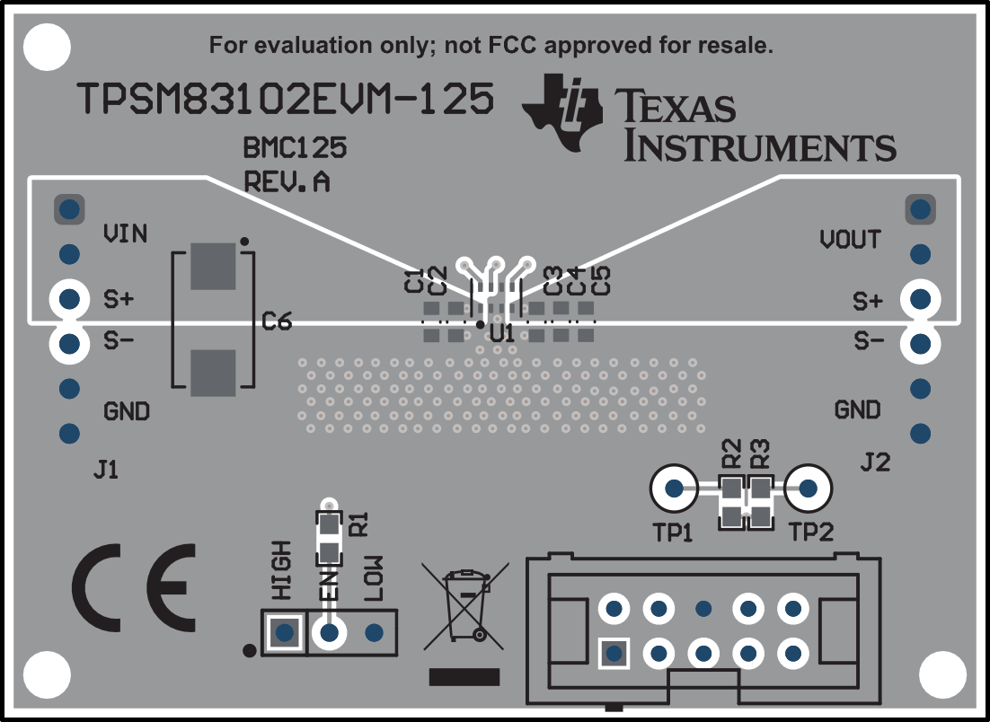 TPSM83102EVM TPSM83102EVM-125 PCB - 頂層