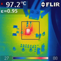 TPSM84338EVM 熱性能，VIN = 24V，IOUT = 3A，Tamb = 25°C，無氣流