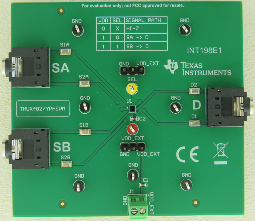 TMUX2889YBHEVM TMUX2889YBHEVM（頂視圖）