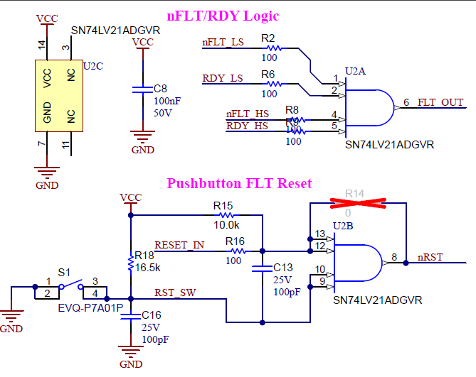 UCC2189X5YQEVM-096 初級側(cè) nFLT/RDY/復(fù)位邏輯
