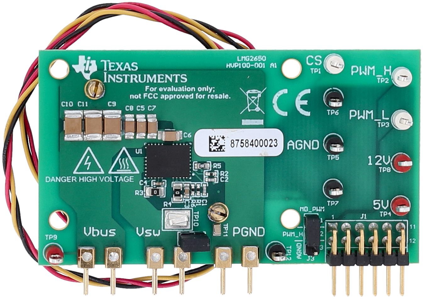 LMG2652EVM-101 EVM（頂視圖）