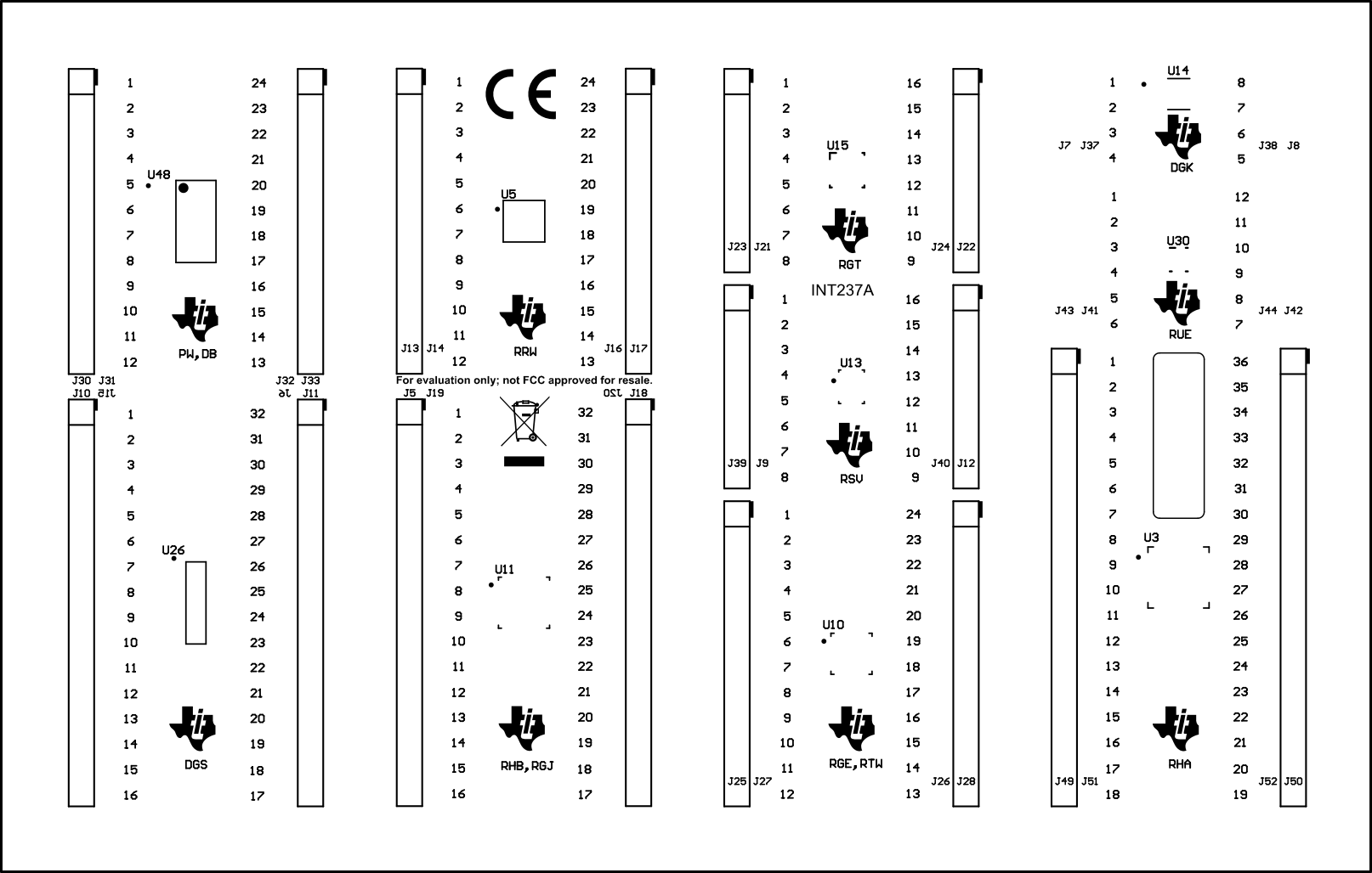 IO-EXP-ADAPTER-EVM 第 1 層-頂層絲印層