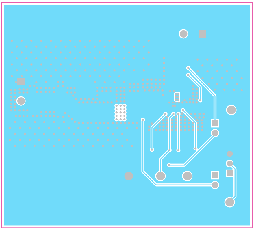 TPSM843521EVM 第 3 層覆銅（頂視圖）