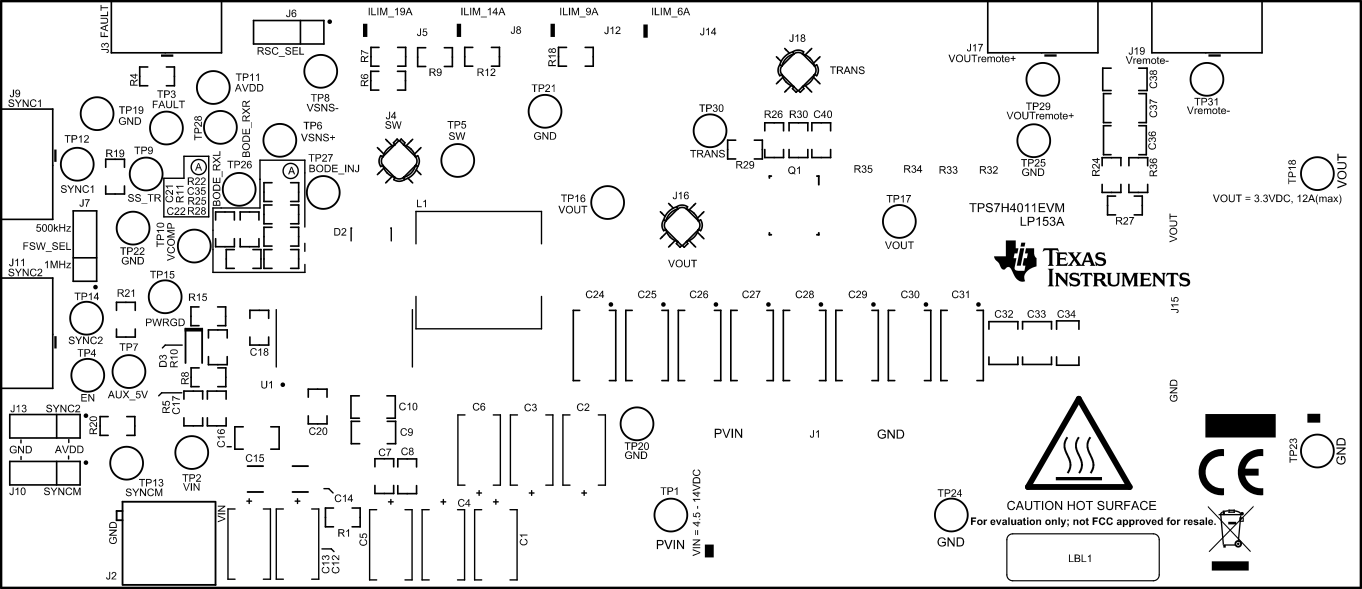 TPS7H4011EVM 頂層絲印層