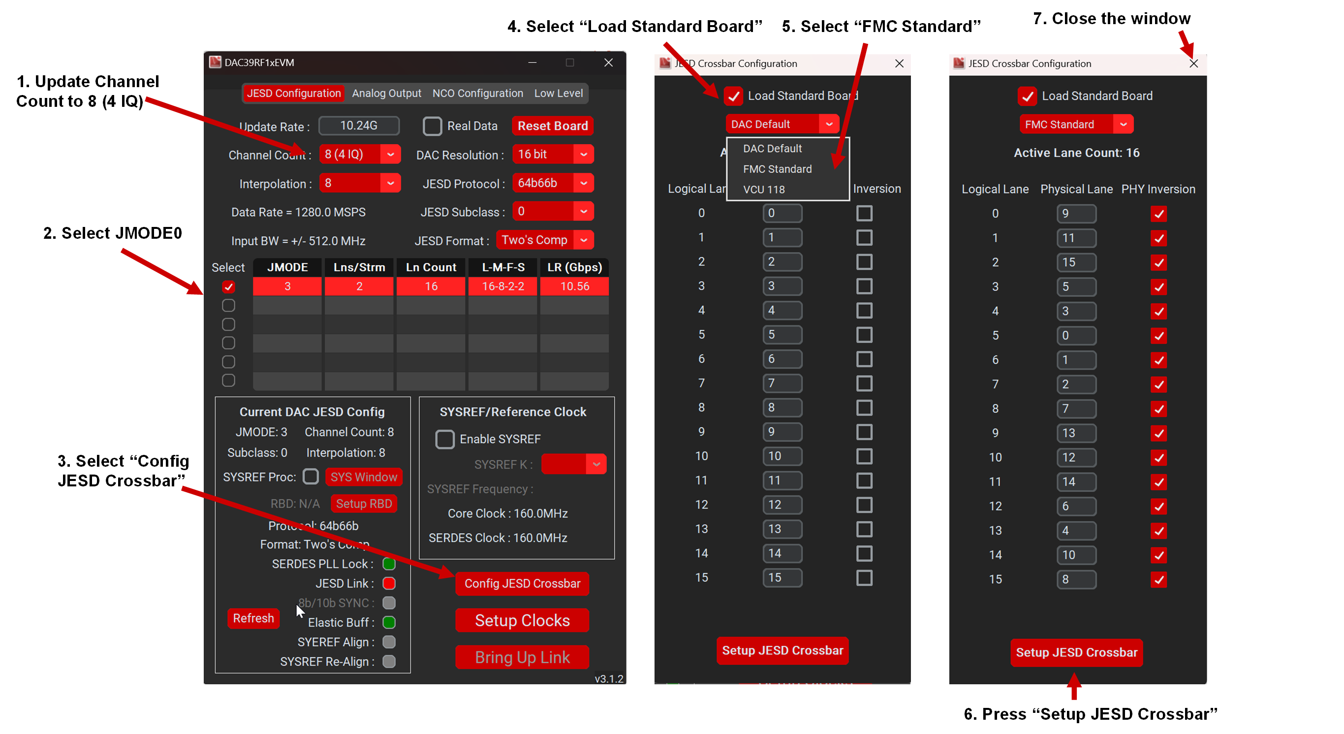 DAC39RF12EVM DAC39RF12EVM GUI 配置，步驟 1