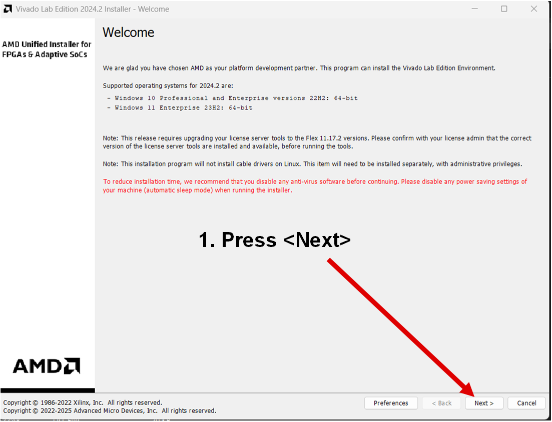 DAC39RF12EVM 安裝 Vivado Lab Tools