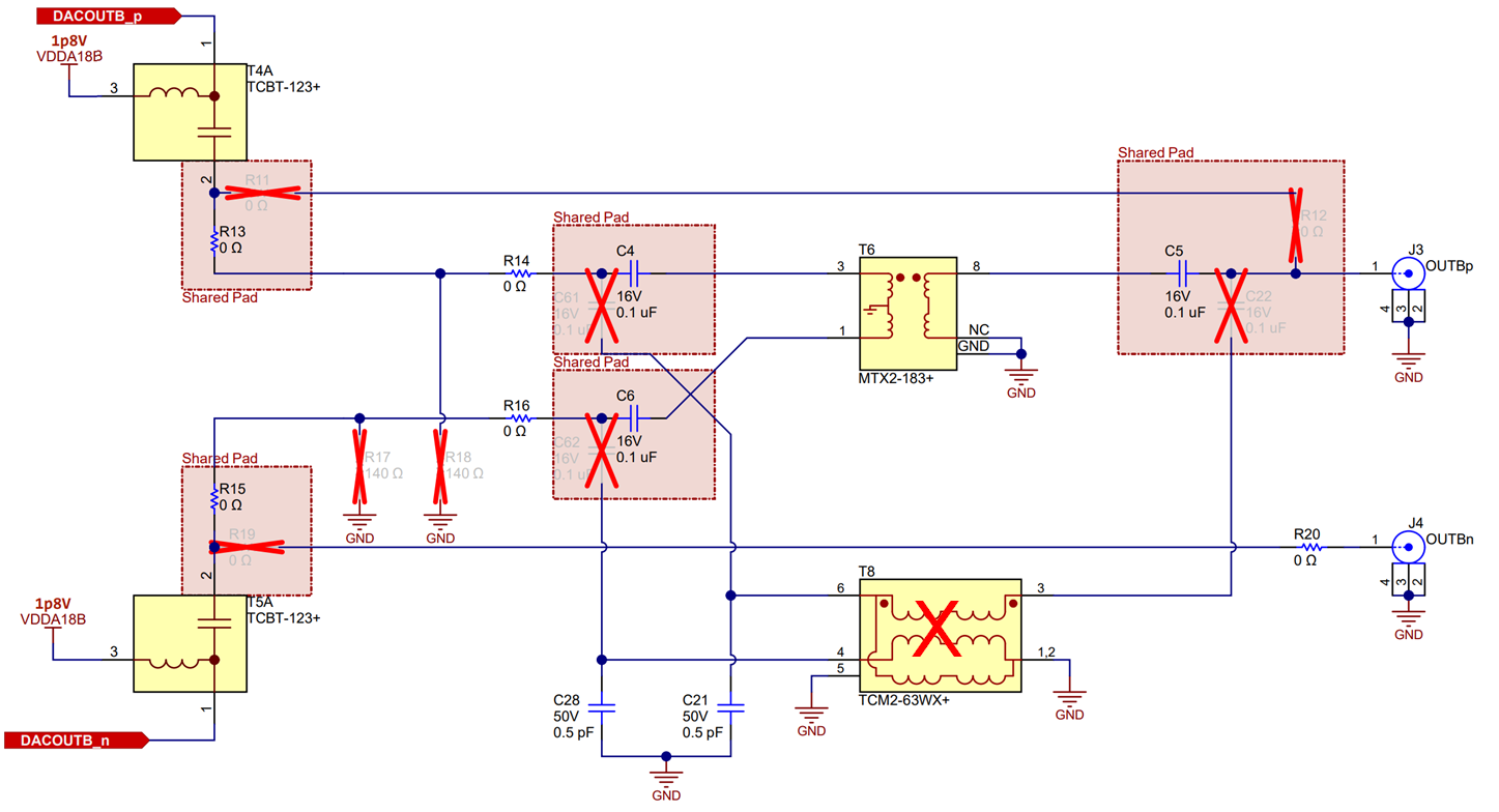 DAC39RF12EVM 模擬輸出路徑 - CHB