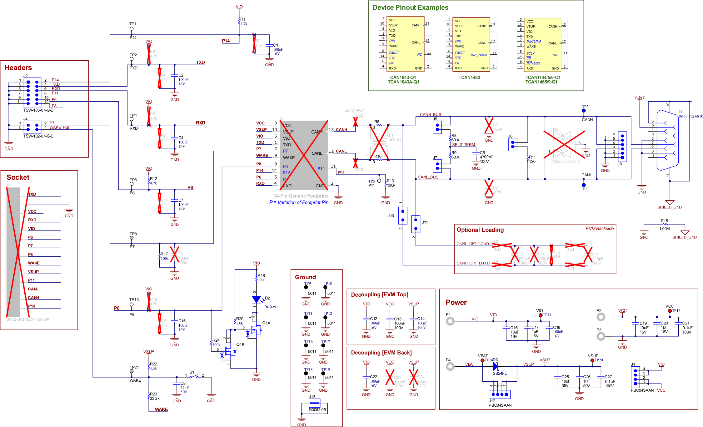 TCAN-SOIC14-EVM EVM 原理圖