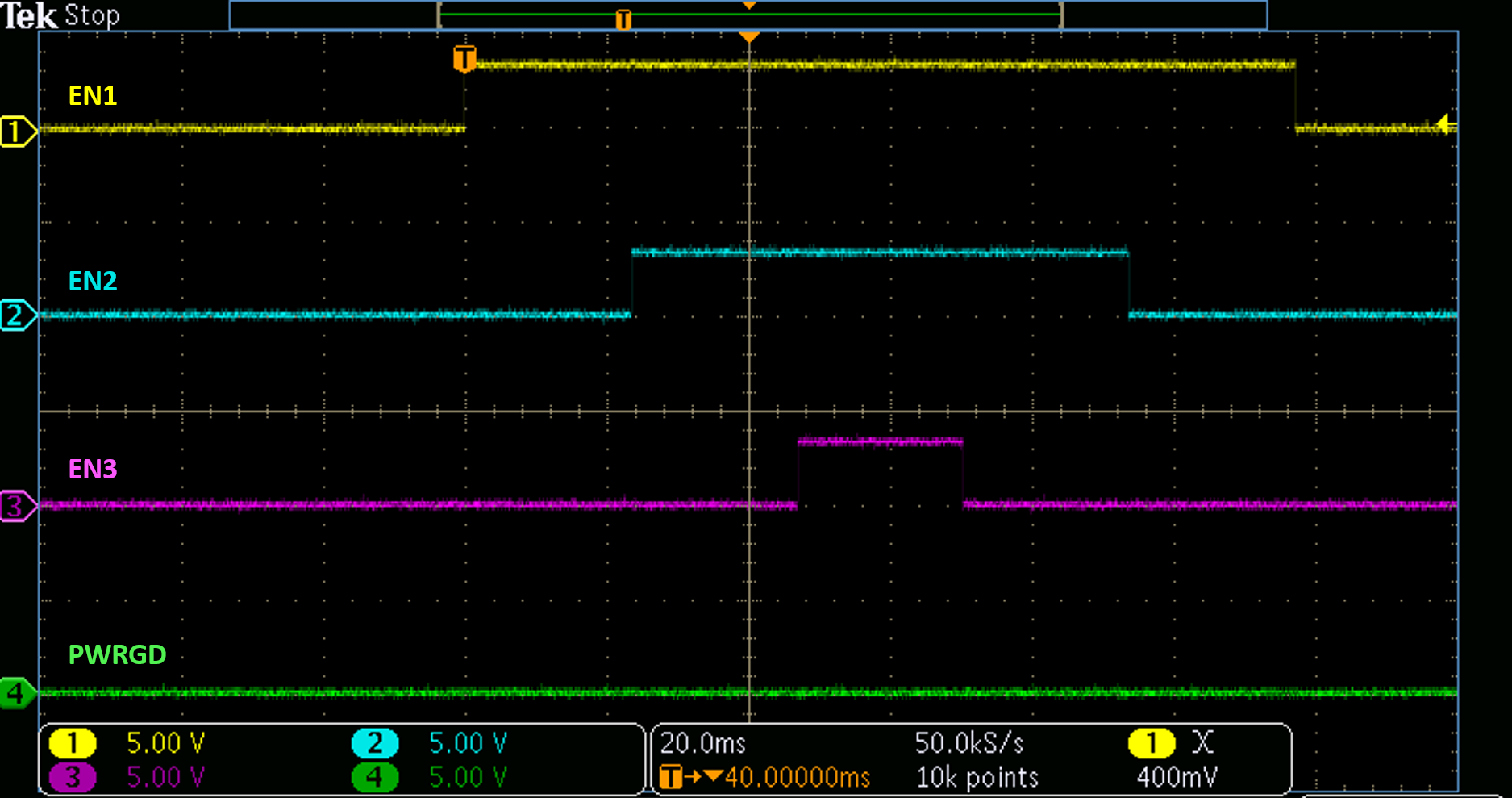 TPS7H3014EVM 調(diào)節(jié)計時器結(jié)束時間，23ms