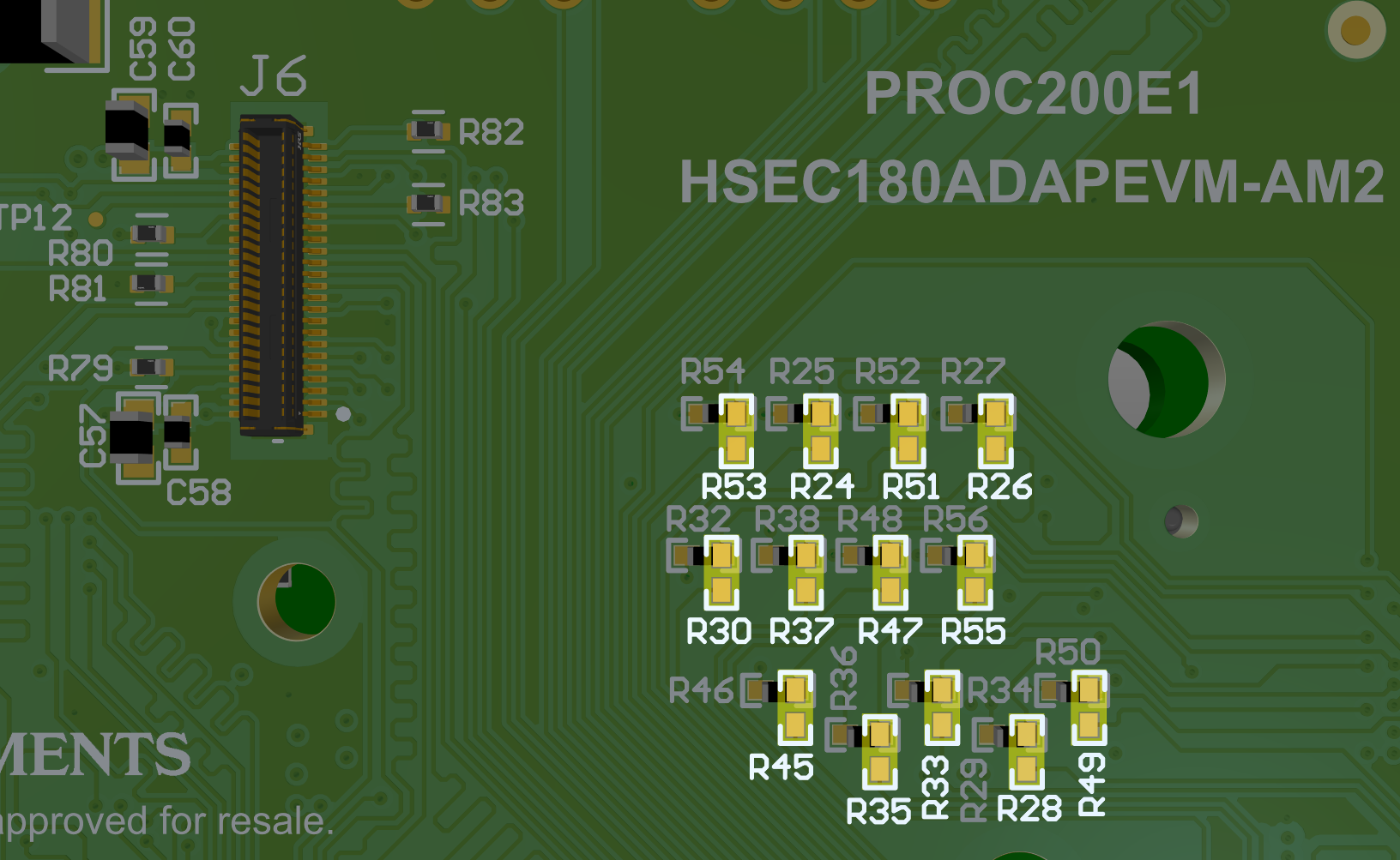 HSEC180ADAPEVM-AM2 OSPI1 -安裝電阻器