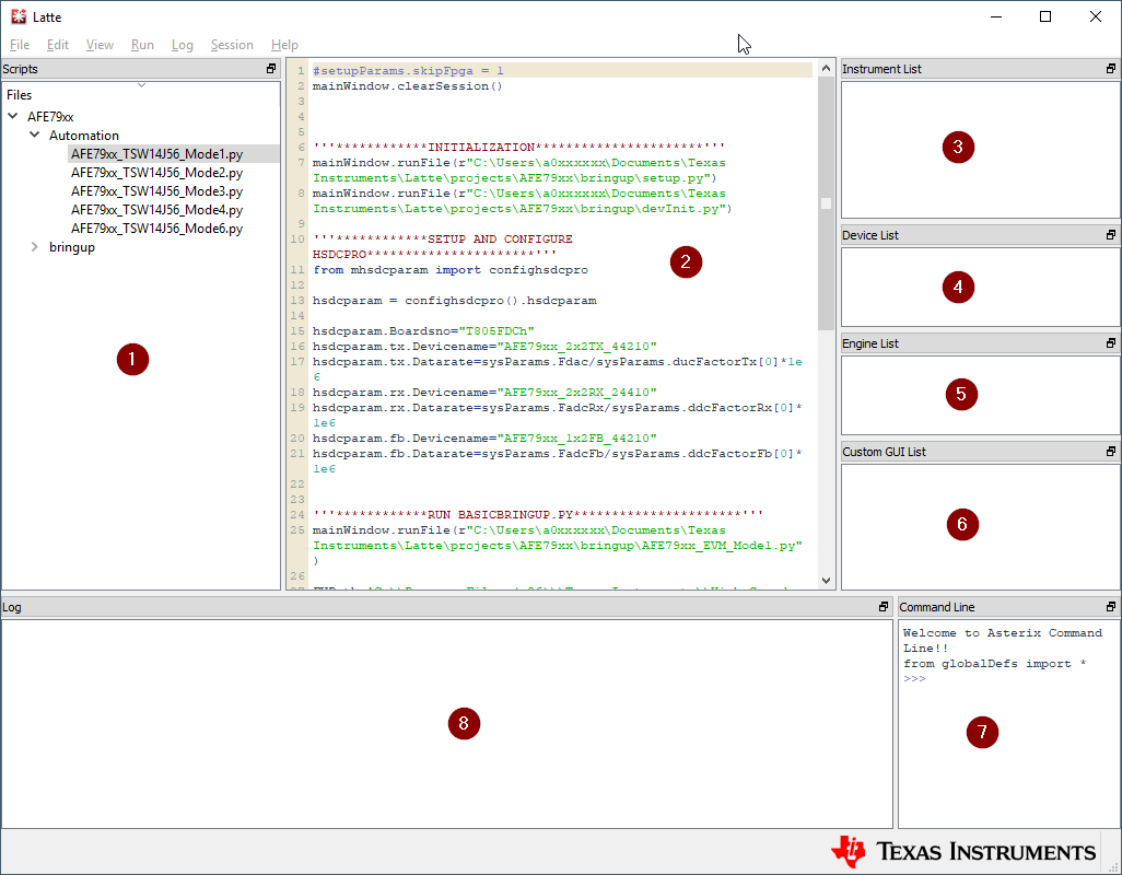 TRF-LSC-AFE7950EVM Latte GUI