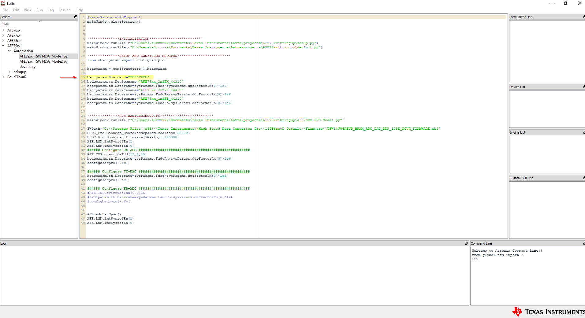TRF-LSC-AFE7950EVM TSW14J56 EVM 序列號(hào)位置