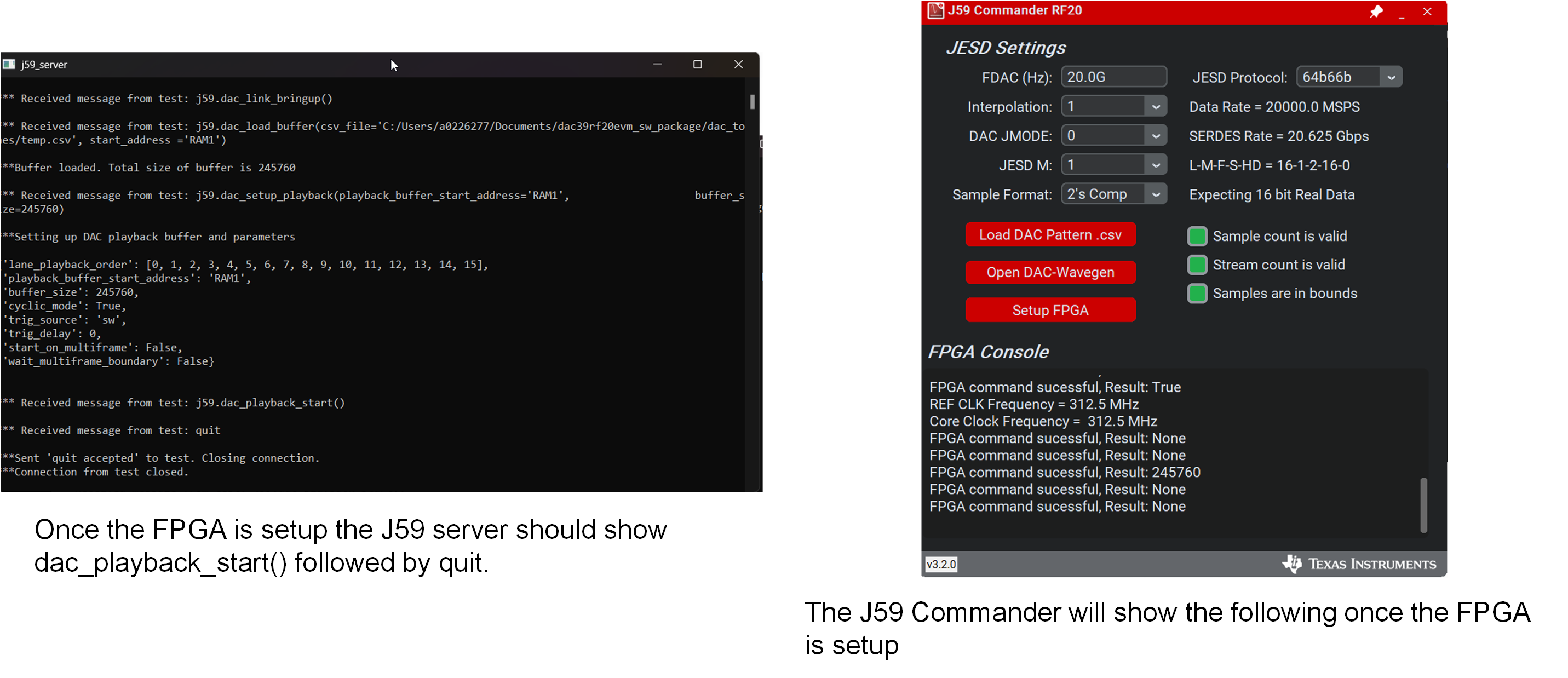 DAC39RF20EVM J59 Server.exe 和 J59 Commander，設(shè)置第 2 部分