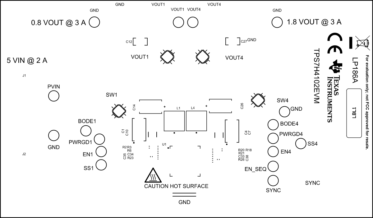 TPS7H4102EVM 頂層絲印層