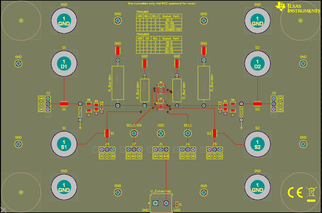 TMUX2821DSGDDF-EVM TMUX28XX-DSG-DDF-EVM 頂層布局