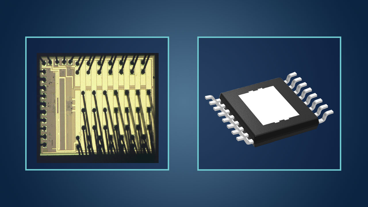  盡管 HTSSOP 封裝可能只使用幾個(gè)外部引腳，但為了滿足集成 FET 在電流和電阻方面的要求，仍需要幾十條粗規(guī)格的鍵合線。