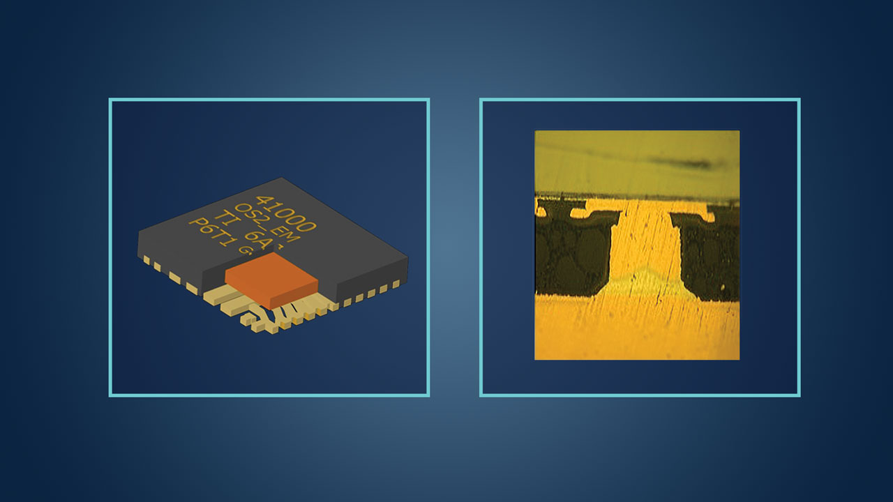  與圖 5 所示的多根鍵合線相比，高電流封裝中使用銅夾可降低電阻。