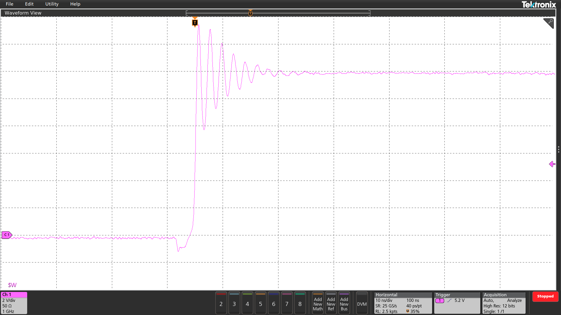  TPSM33620-Q1 開(kāi)關(guān)節(jié)點(diǎn)上升沿紋波