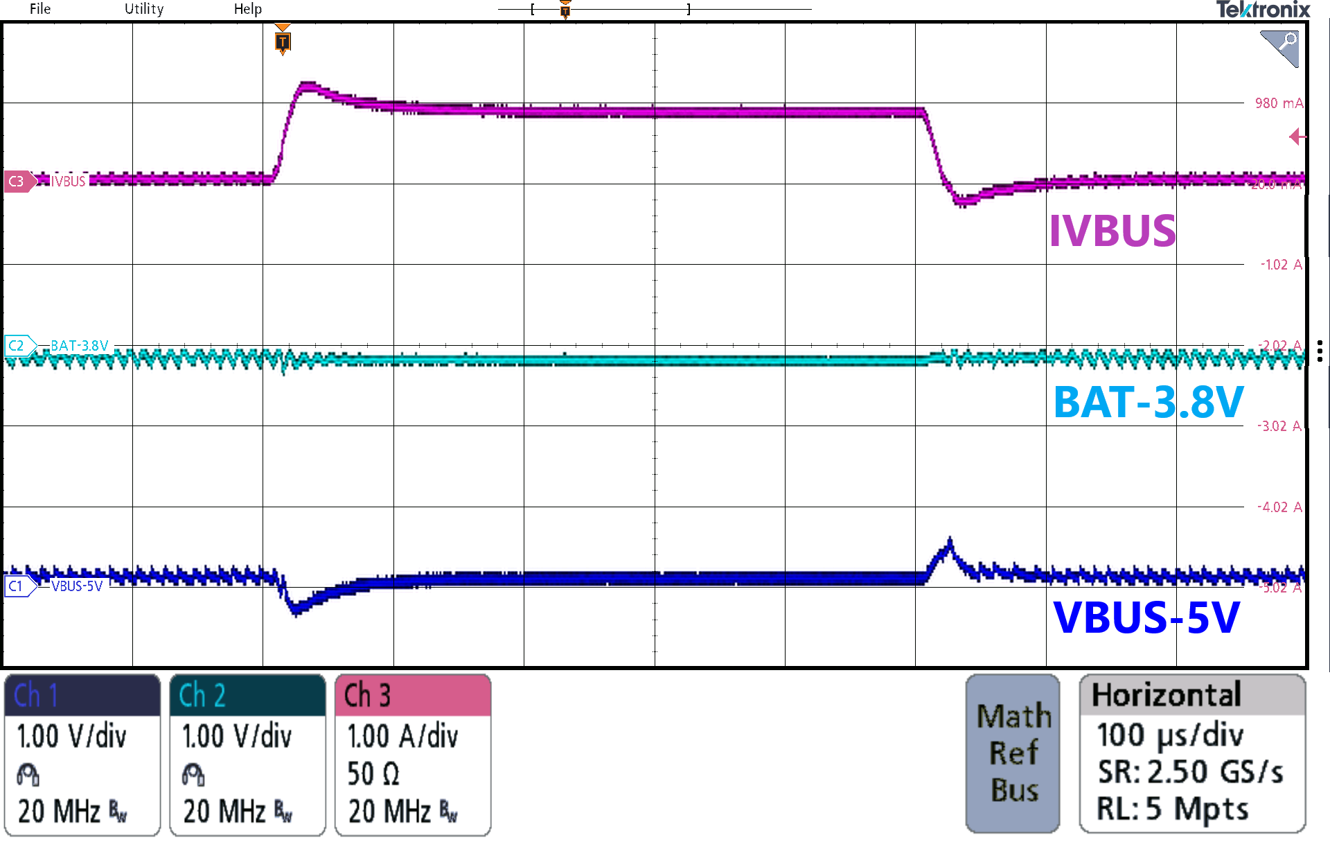 BQ24138 升壓模式瞬態(tài)響應(yīng) BQ24138 升壓模式瞬態(tài)響應(yīng)