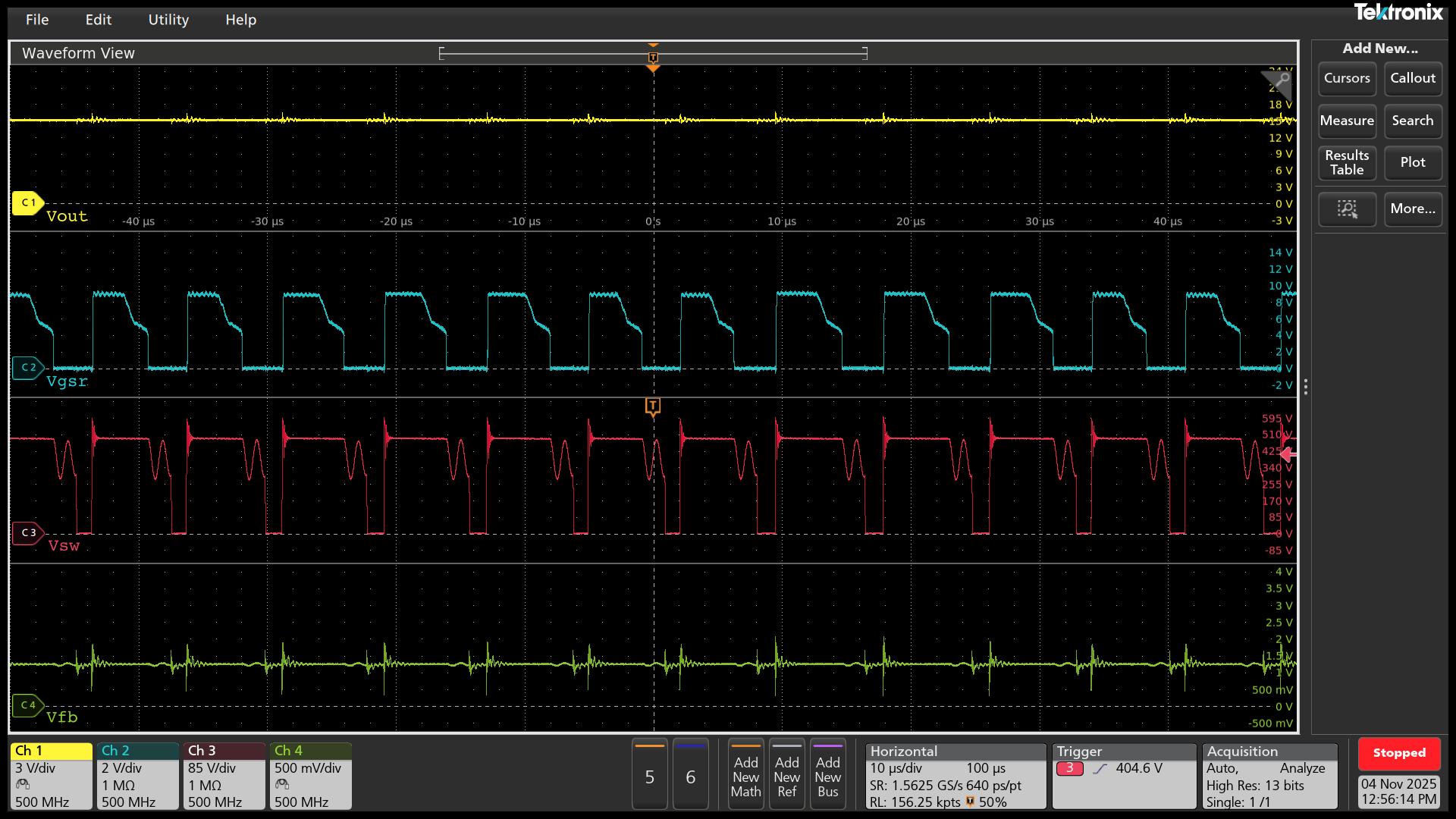 UCG28824EVM-124 Vin = 264Vac，Vout = 15V