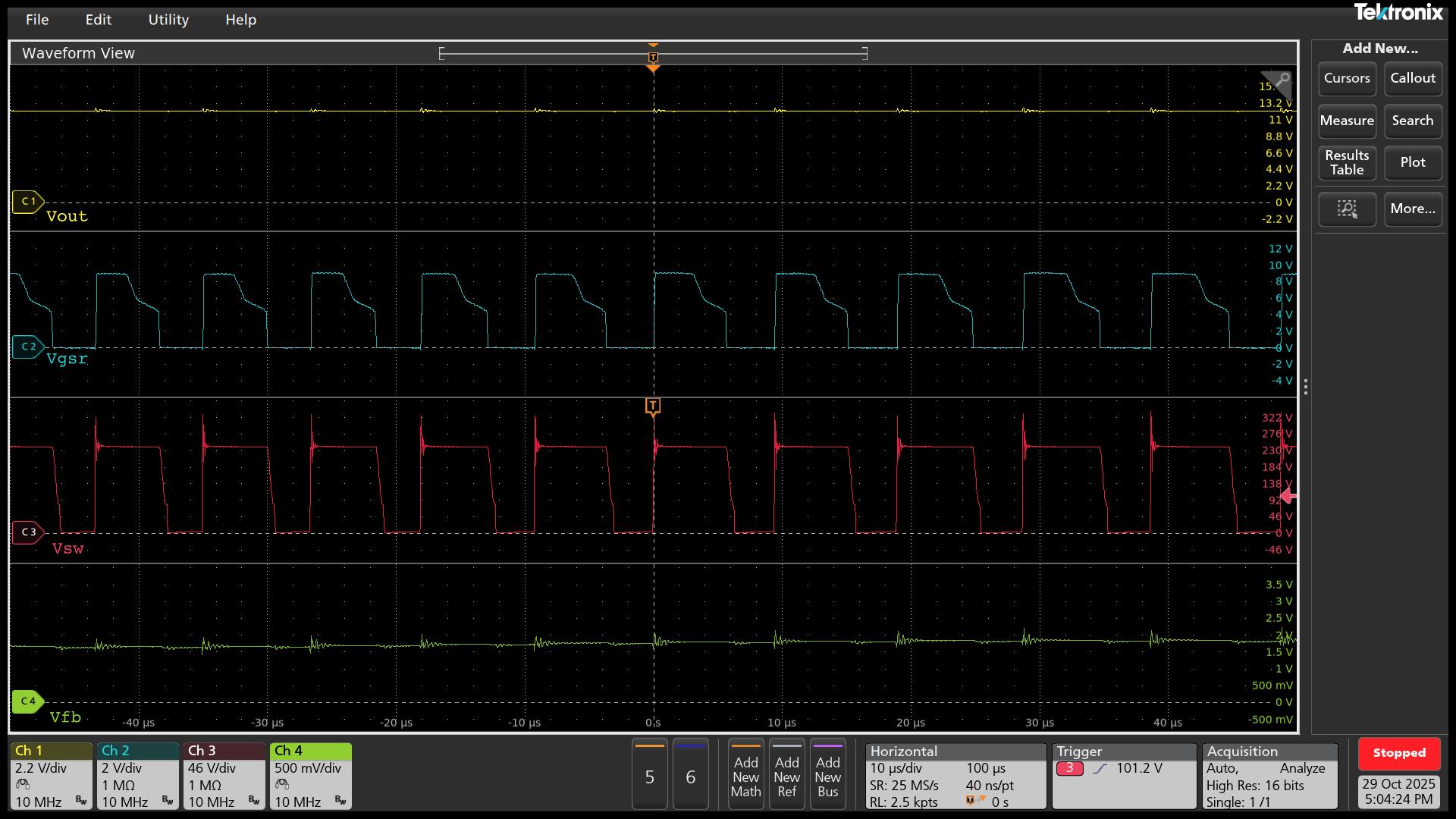 UCG28824EVM-124 Vin = 115Vac，Vout = 12V
