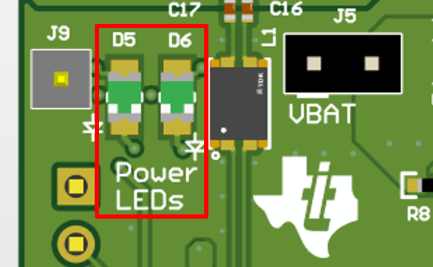 DP83TD555EVM 電源 LED